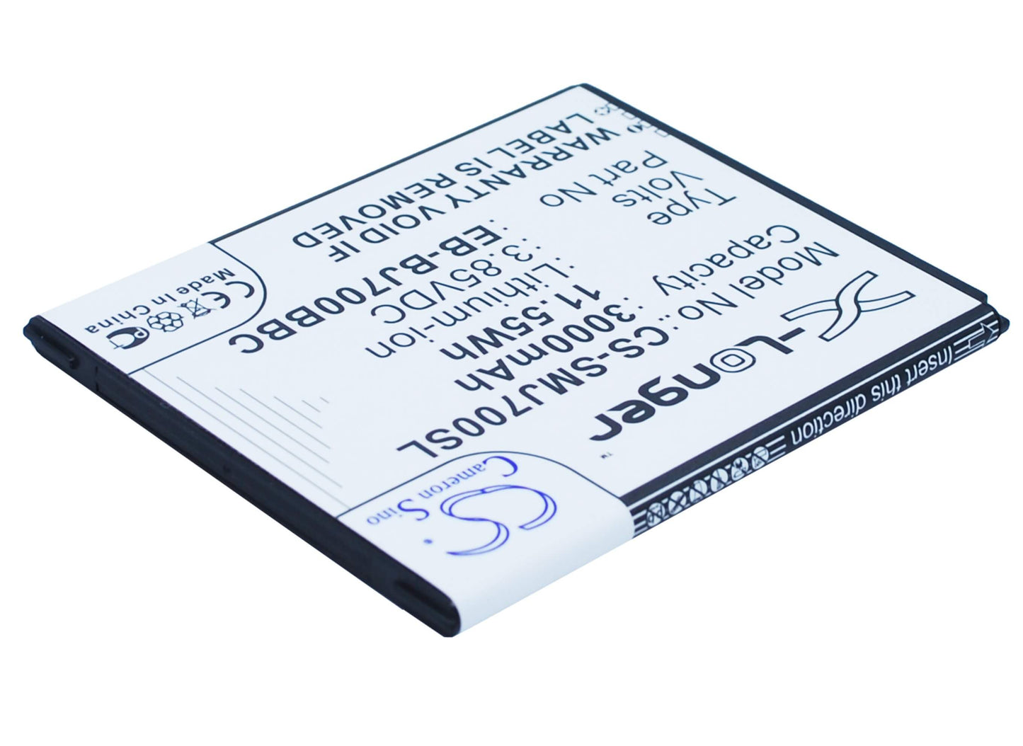 3.85V, 3000mAh, Li-ion Battery fits Samsung, Galaxy J7, Galaxy J7 Core, 11.55Wh