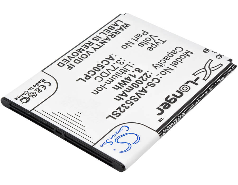 3.7V, 2200mAh, Li-ion Battery fits Archos, 50c Platinum, 8.14Wh