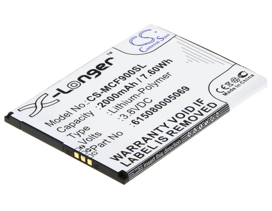 3.8V, 2000mAh, Li-Polymer Battery fits Mobistel, Cynus F9, Cynus F9 4g, 7.6Wh