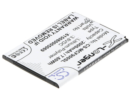 3.8V, 2000mAh, Li-Polymer Battery fits Mobistel, Cynus F9, Cynus F9 4g, 7.6Wh