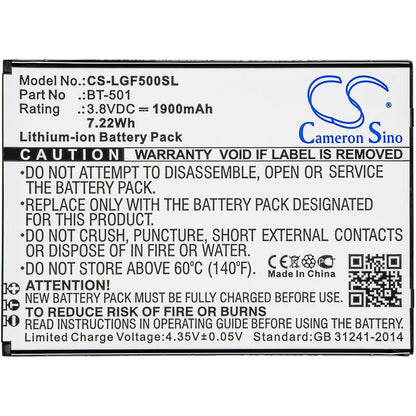 3.8V, 1900mAh, Li-ion Battery fits Leagoo, Alfa 5, 7.22Wh