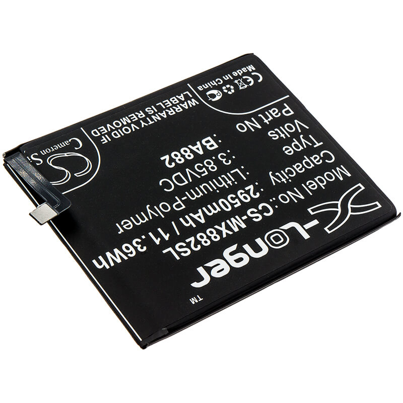 3.85V, 2950mAh, Li-Polymer Battery fits Meizu, 16, 16 Premium Edition, 11.3575Wh