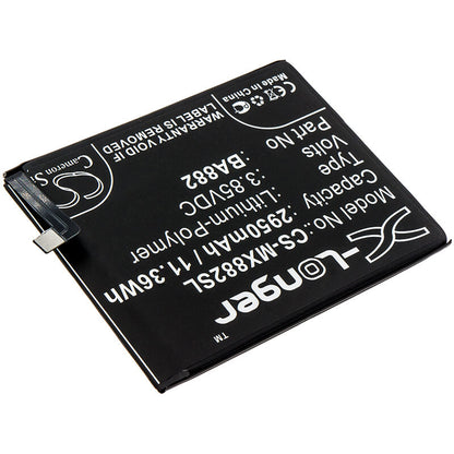 3.85V, 2950mAh, Li-Polymer Battery fits Meizu, 16, 16 Premium Edition, 11.3575Wh