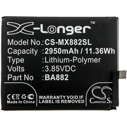 3.85V, 2950mAh, Li-Polymer Battery fits Meizu, 16, 16 Premium Edition, 11.3575Wh