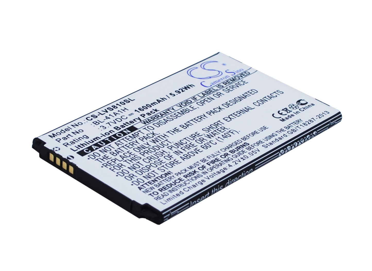 3.7V, 1600mAh, Li-ion Battery fits Lg, Cz2112lwr, D390, 5.92Wh