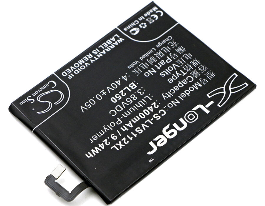 3.85V, 2400mAh, Li-Polymer Battery fits Lenovo, S1a40, S1a40 Dual Sim Td-lte, 9.24Wh