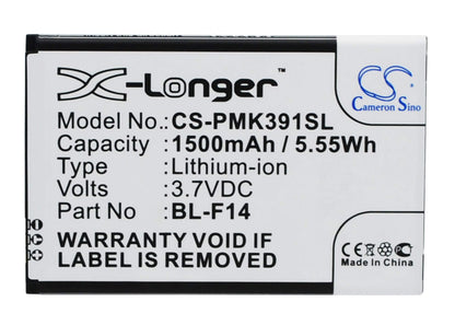 3.7V, 1500mAh, Li-ion Battery fits Phicomm, K390w, 5.55Wh