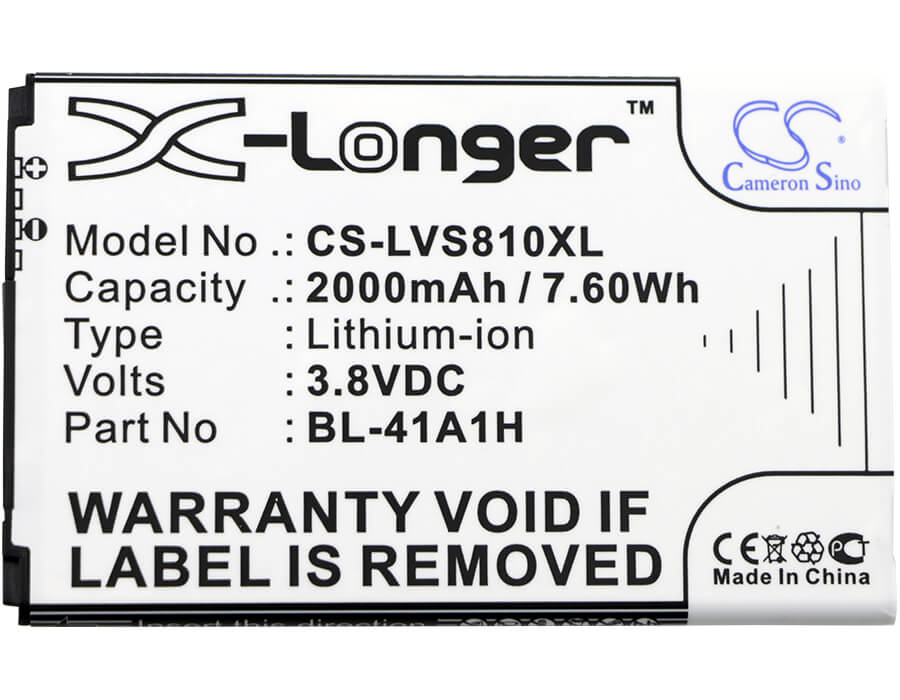 3.8V, 2000mAh, Li-ion Battery fits Lg, Cz2112lwr, D390, 7.6Wh