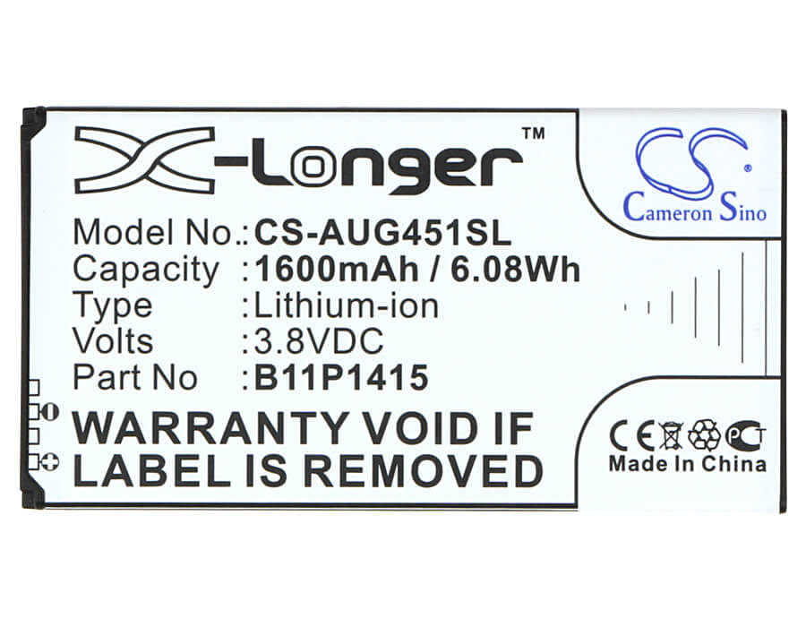 3.8V, 1600mAh, Li-ion Battery fits Asus, Z00sd, Zc451tg, 6.08Wh