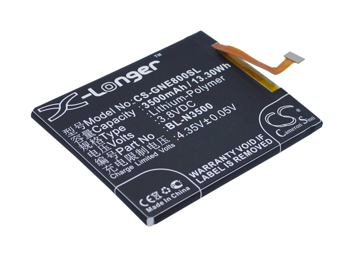 3.8V, 3500mAh, Li-Polymer Battery fits Gionee, Elife E8, Gn9008, 13.3Wh