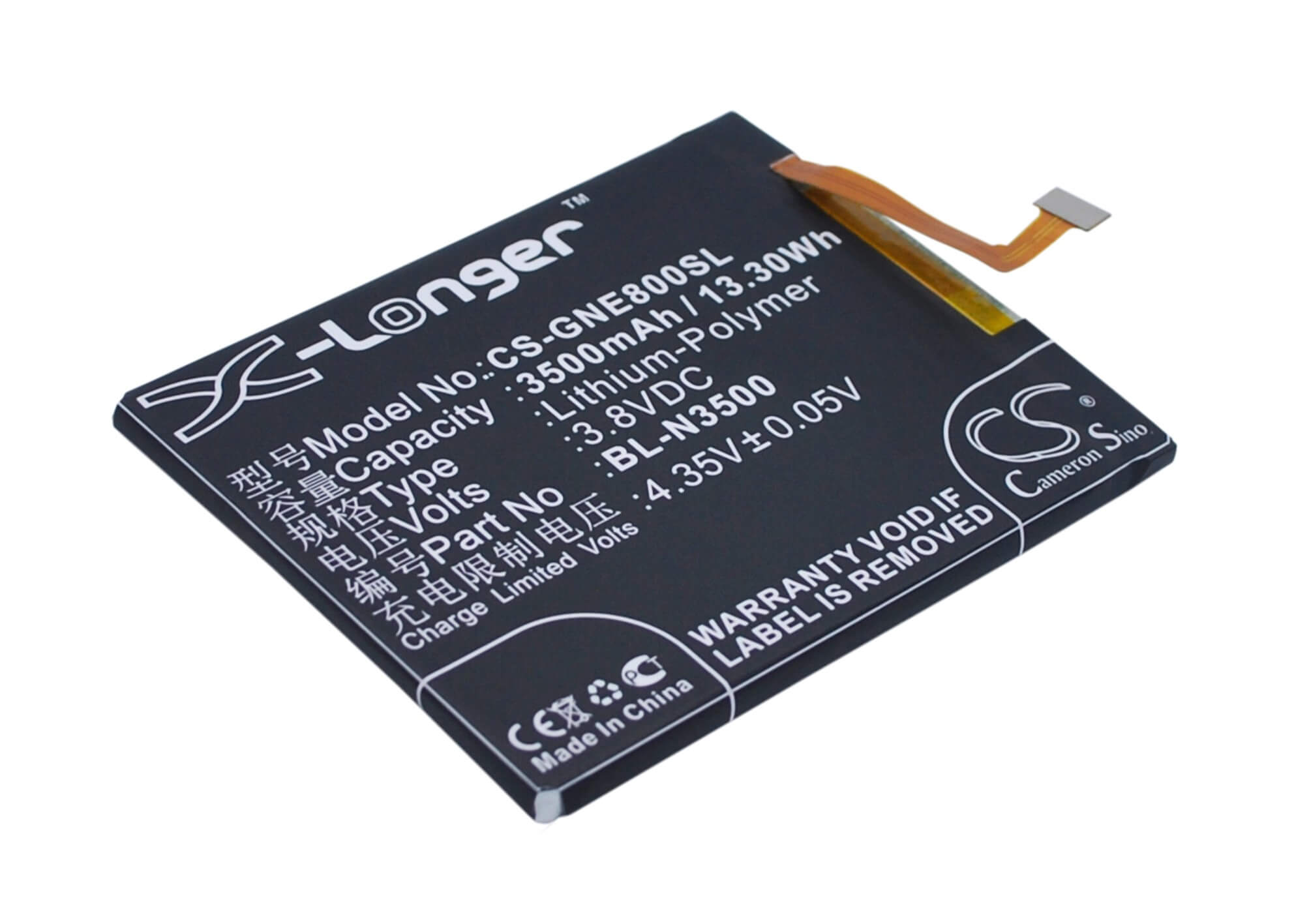 3.8V, 3500mAh, Li-Polymer Battery fits Gionee, Elife E8, Gn9008, 13.3Wh