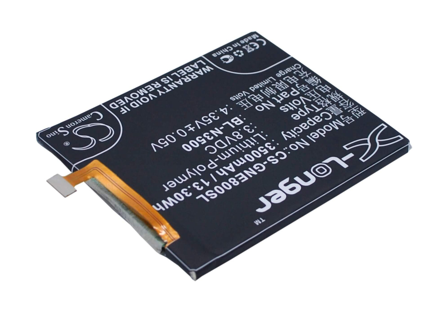 3.8V, 3500mAh, Li-Polymer Battery fits Blu, Pure Xl, 13.3Wh