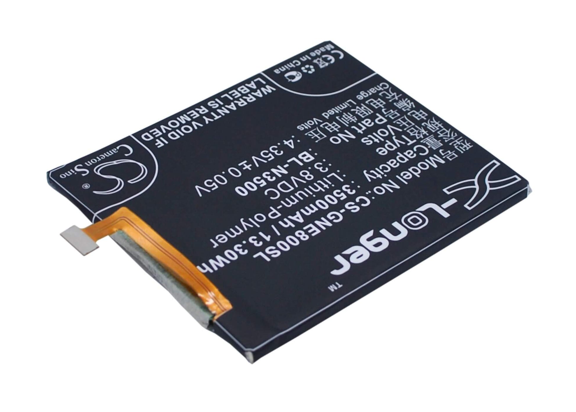 3.8V, 3500mAh, Li-Polymer Battery fits Blu, Pure Xl, 13.3Wh