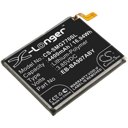 3.85V, 4400mAh, Li-Polymer Battery fits Samsung, Galaxy S10 Lite, Sm-g770, 16.94Wh