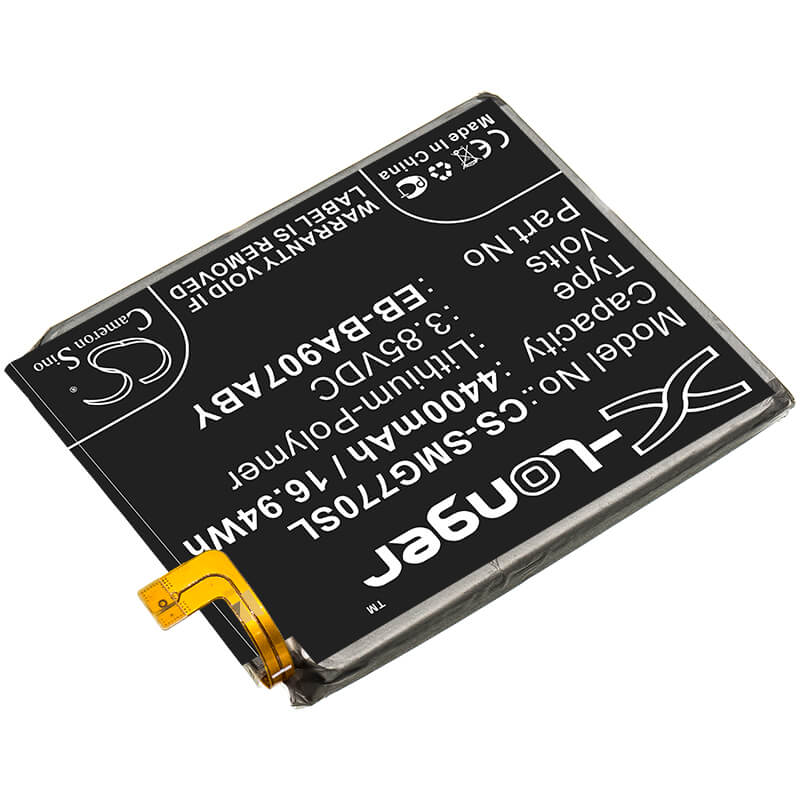 3.85V, 4400mAh, Li-Polymer Battery fits Samsung, Galaxy S10 Lite, Sm-g770, 16.94Wh