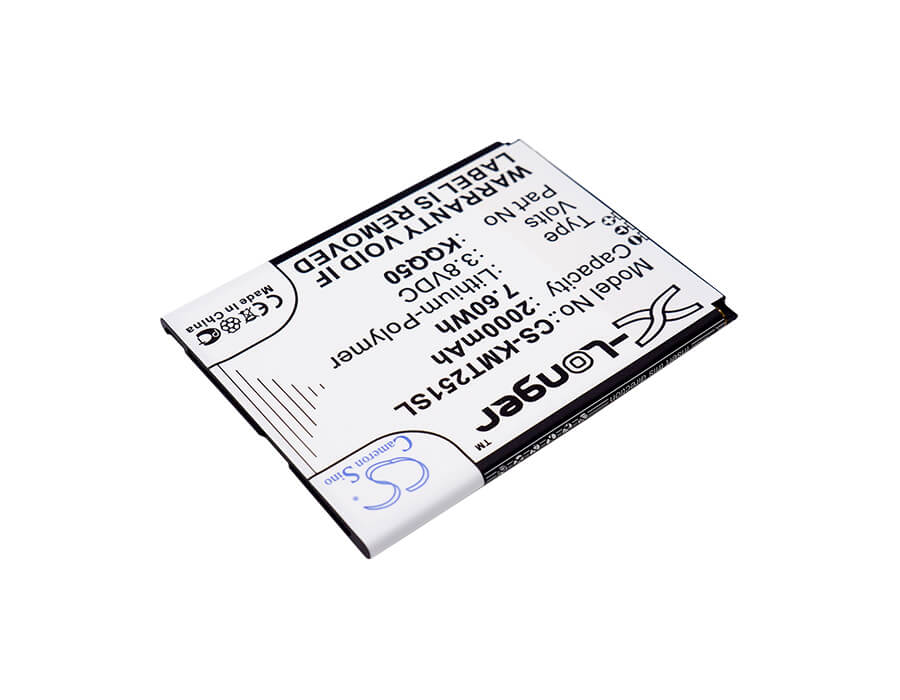 3.8V, 2000mAh, Li-Polymer Battery fits Kazam, Th25014-01, Thunder2 5.0, 7.6Wh