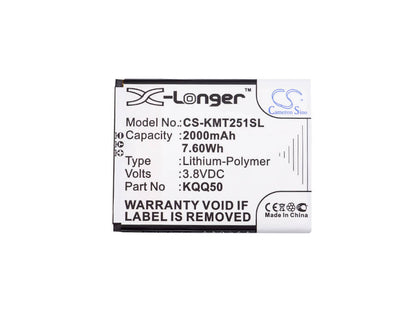 3.8V, 2000mAh, Li-Polymer Battery fits Kazam, Th25014-01, Thunder2 5.0, 7.6Wh