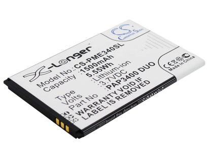 3.7V, 1500mAh, Li-ion Battery fits Prestigio, Multiphone 3400 Duo, 5.55Wh