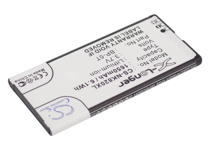 3.7V, 1650mAh, Li-ion Battery fits Nokia, Arrow, Lumia 820, 6.105Wh