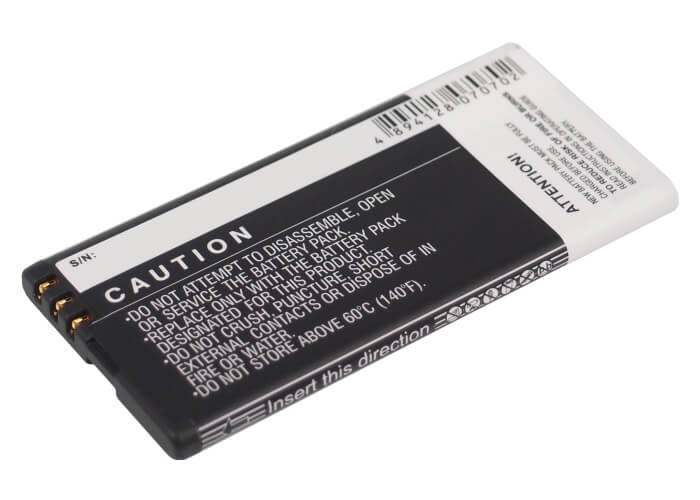 3.7V, 1650mAh, Li-ion Battery fits Nokia, Arrow, Lumia 820, 6.105Wh