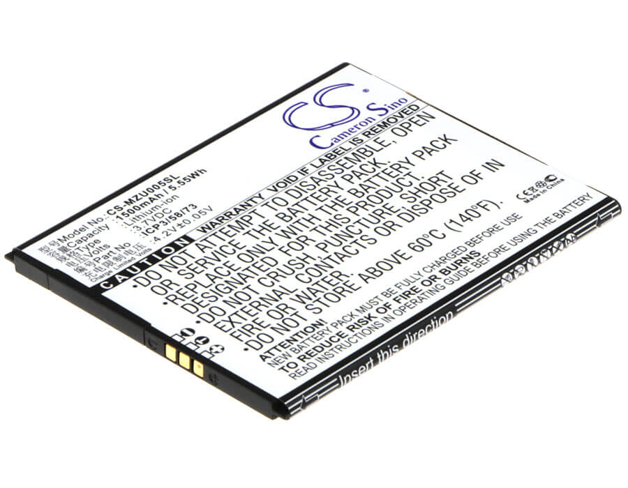 3.7V, 1500mAh, Li-ion Battery fits Navon, Mizu Mzt005, 5.55Wh