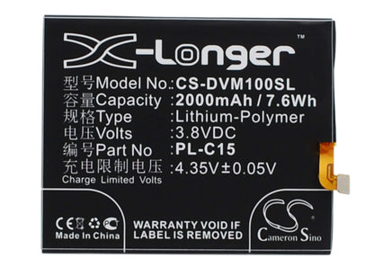3.8V, 2000mAh, Li-Polymer Battery fits Doov, Lm1, 7.6Wh