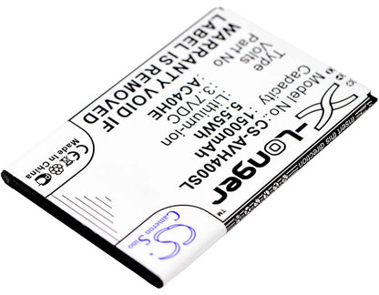 3.7V, 1500mAh, Li-ion Battery fits Archos, 40 Helium, 5.55Wh