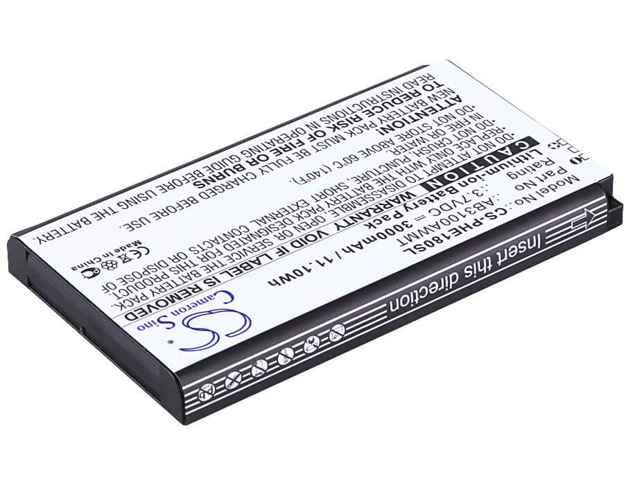 3.7V, 3000mAh, Li-ion Battery fits Philips, Cte180bk, Cte180bk/00, 11.1Wh