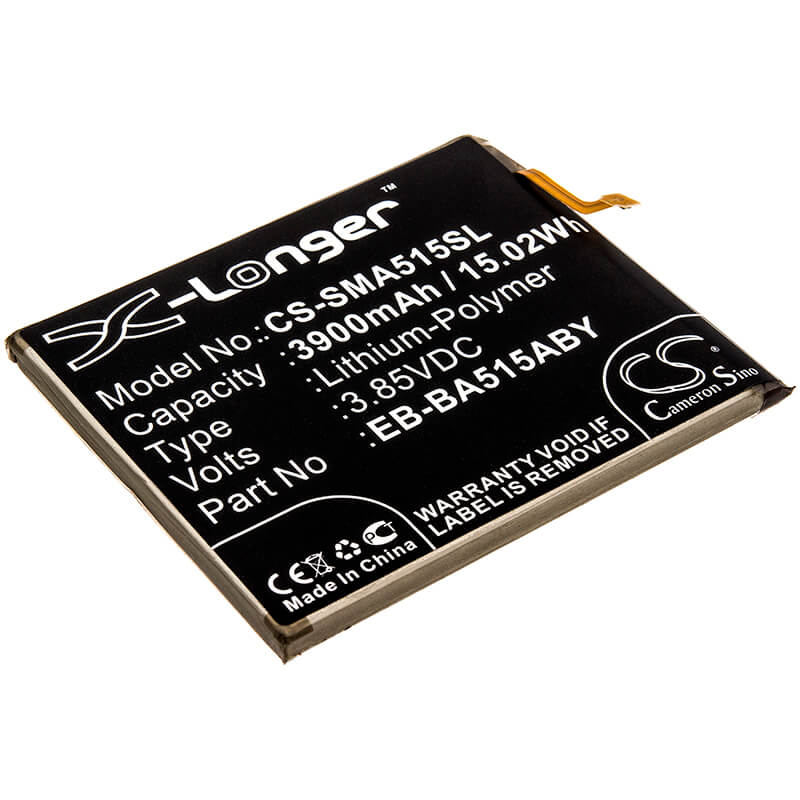 3.85V, 3900mAh, Li-Polymer Battery fits Samsung, Galaxy A51 2019, Sm-a515f/dsm, 15.015Wh