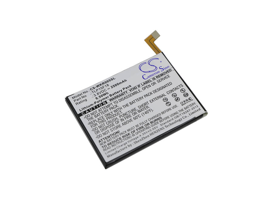3.8V, 2500mAh, Li-Polymer Battery fits Wiko, Rainbow Up, Rainbow Up 4g Dual Sim Lte, 9.5Wh