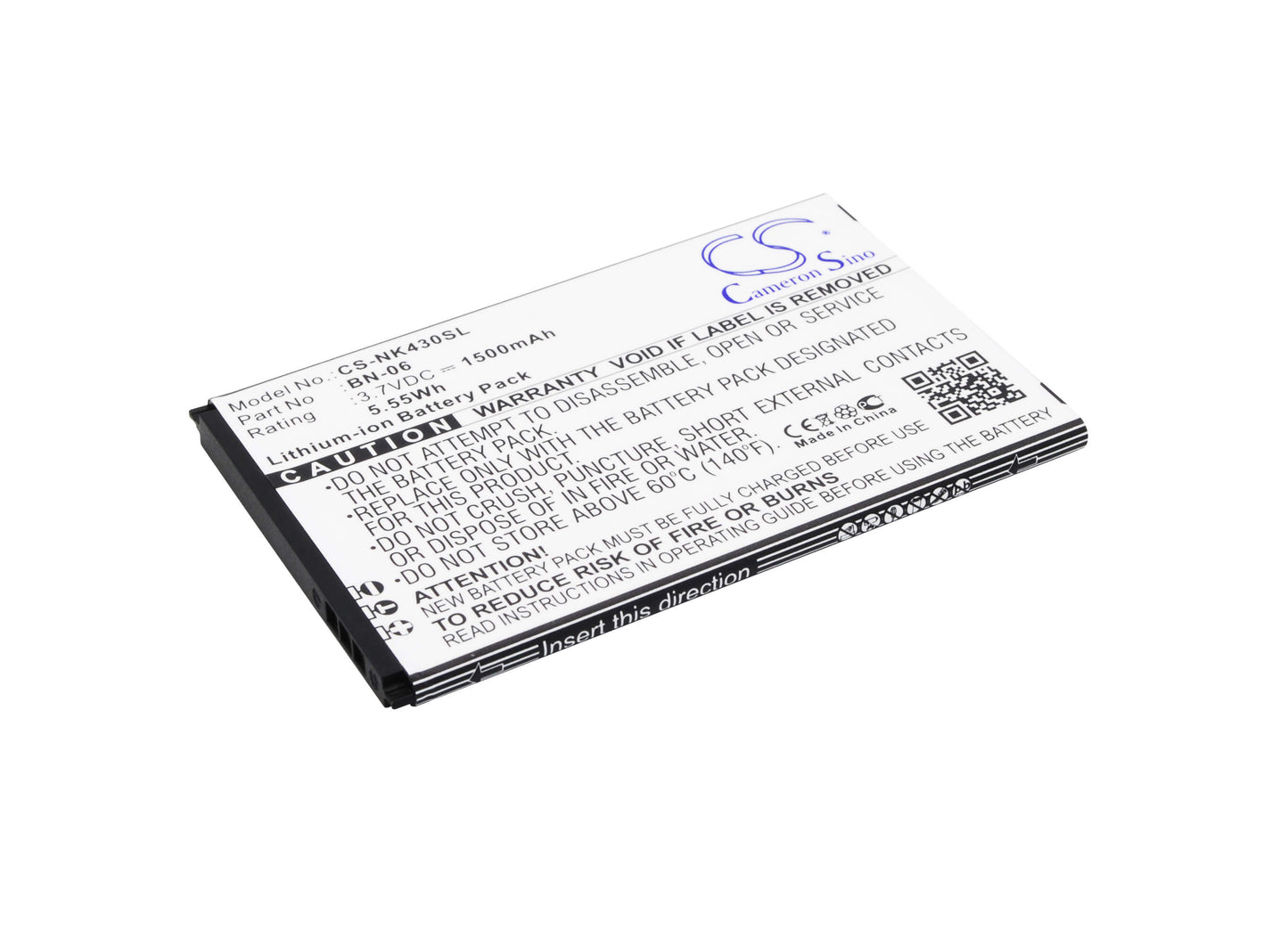 3.7V, 1500mAh, Li-ion Battery fits Nokia, Lumia 430, Lumia 430 Dual Sim, 5.55Wh