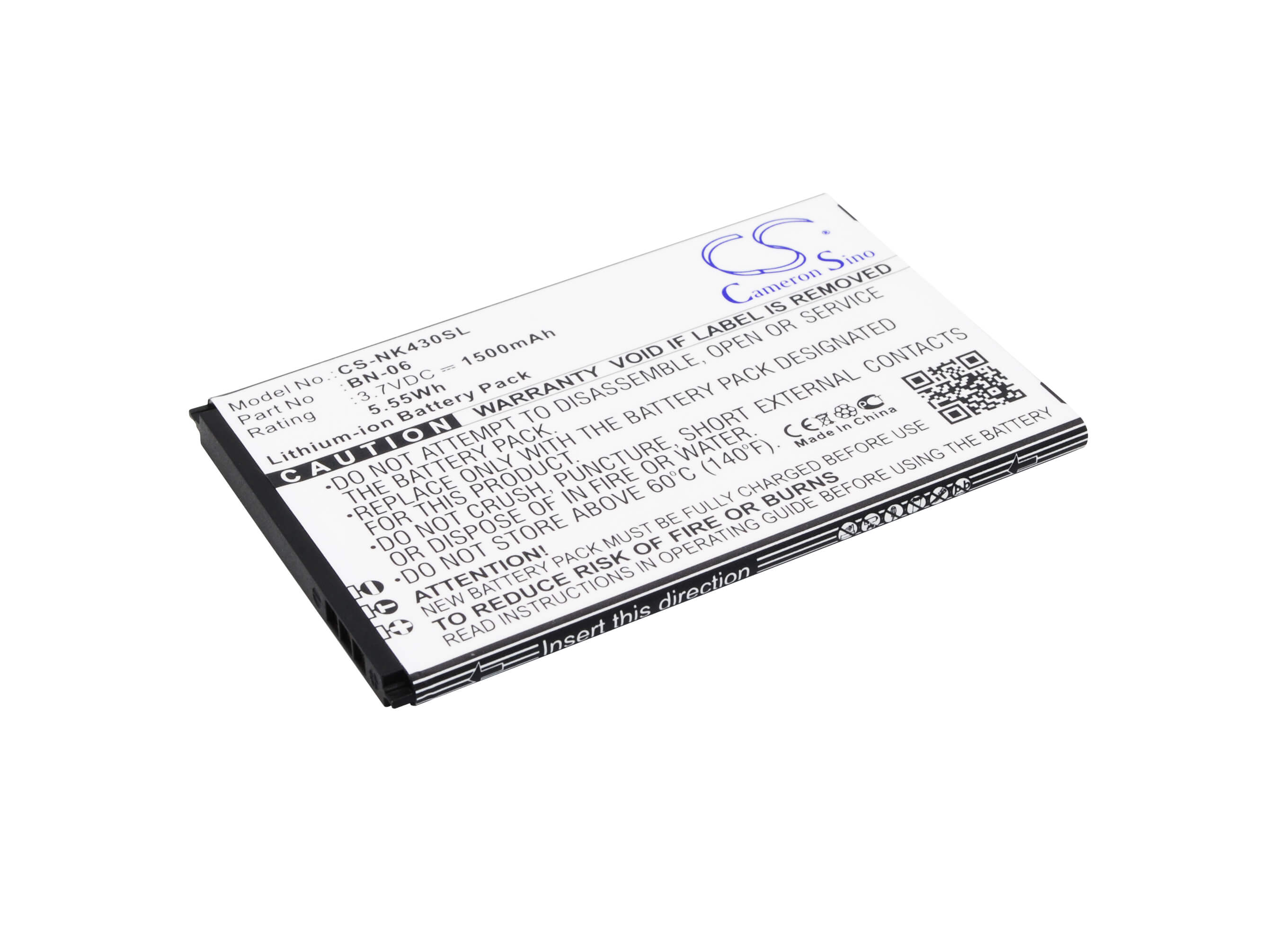 3.7V, 1500mAh, Li-ion Battery fits Nokia, Lumia 430, Lumia 430 Dual Sim, 5.55Wh