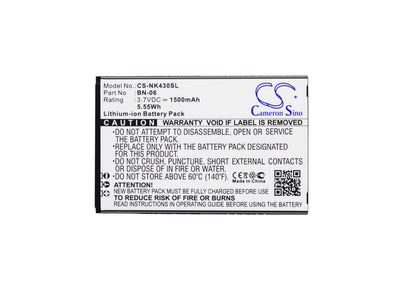 3.7V, 1500mAh, Li-ion Battery fits Nokia, Lumia 430, Lumia 430 Dual Sim, 5.55Wh