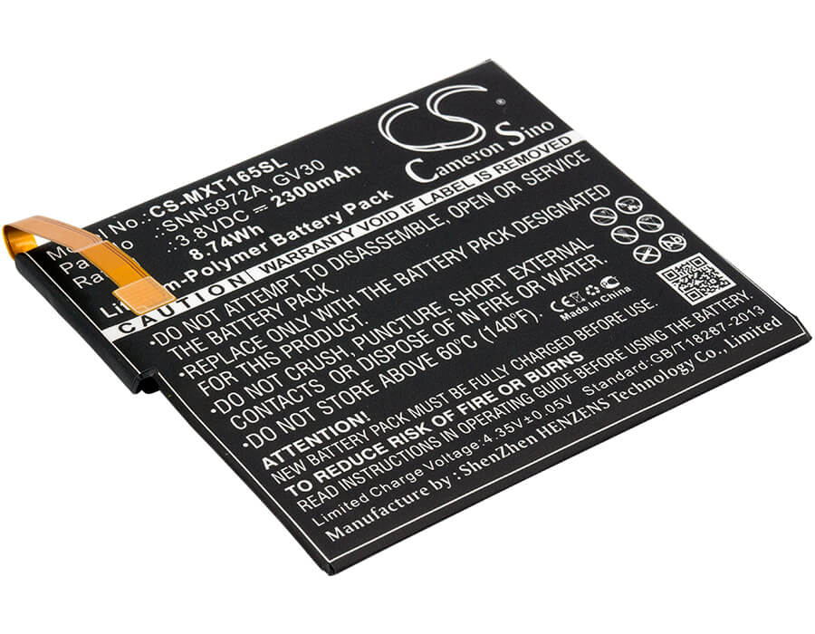 3.8V, 2300mAh, Li-Polymer Battery fits Motorola, Moto Z Droid Edition Xlte, Moto Z Dual Sim, 8.74Wh