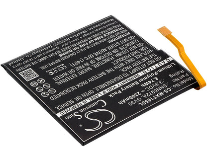 3.8V, 2300mAh, Li-Polymer Battery fits Motorola, Moto Z Droid Edition Xlte, Moto Z Dual Sim, 8.74Wh