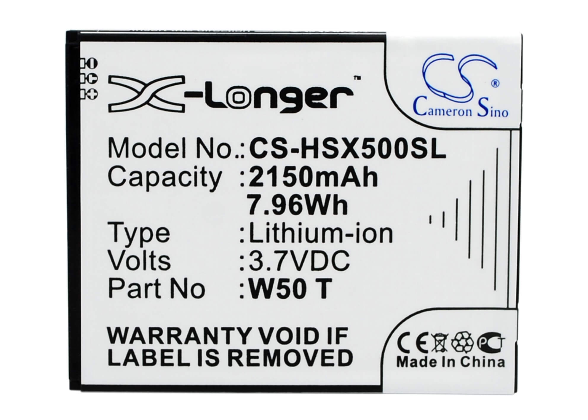 3.7V, 2150mAh, Li-ion Battery fits Hasee, 3s, W50t, 7.955Wh