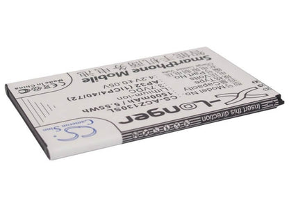 3.7V, 1500mAh, Li-ion Battery fits Acer, Liquid Z130 Duo, Liquid Z3, 5.55Wh