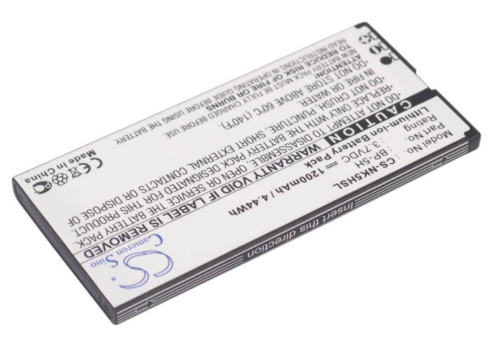3.7V, 1200mAh, Li-ion Battery fits Nokia, Lumia 701, 4.44Wh