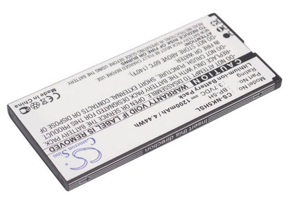 3.7V, 1200mAh, Li-ion Battery fits Nokia, Lumia 701, 4.44Wh