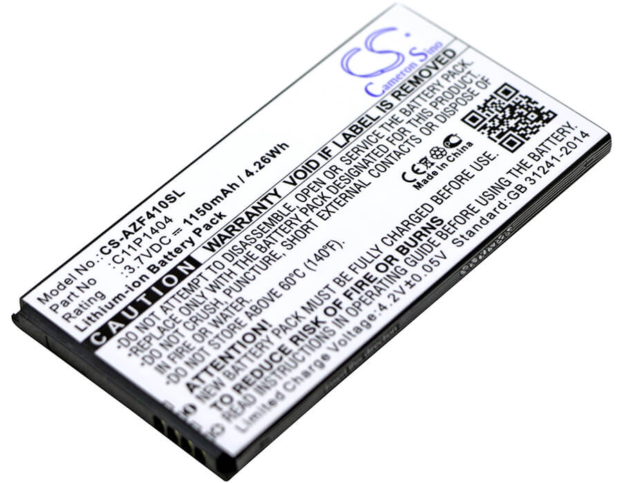 3.7V, 1150mAh, Li-ion Battery fits Asus, Zenfone 4 A400cg, Zenfone 4 Pf400cg, 4.255Wh