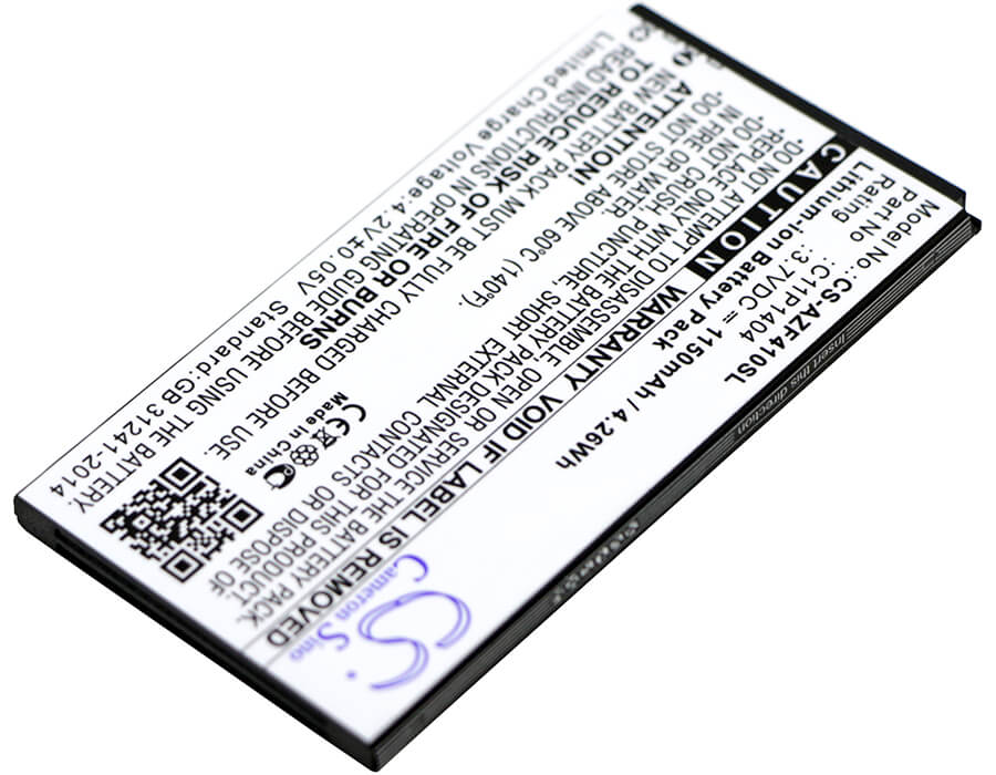 3.7V, 1150mAh, Li-ion Battery fits Asus, Zenfone 4 A400cg, Zenfone 4 Pf400cg, 4.255Wh