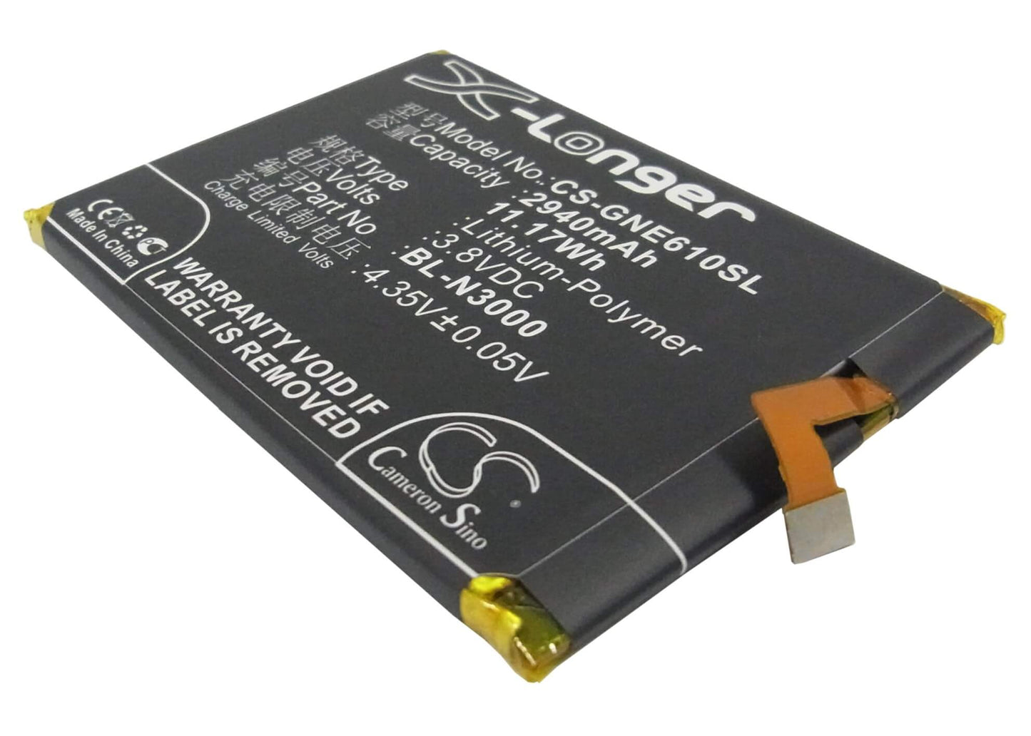 3.8V, 2940mAh, Li-Polymer Battery fits Blu, L220, Life Pure Mini, 11.172Wh
