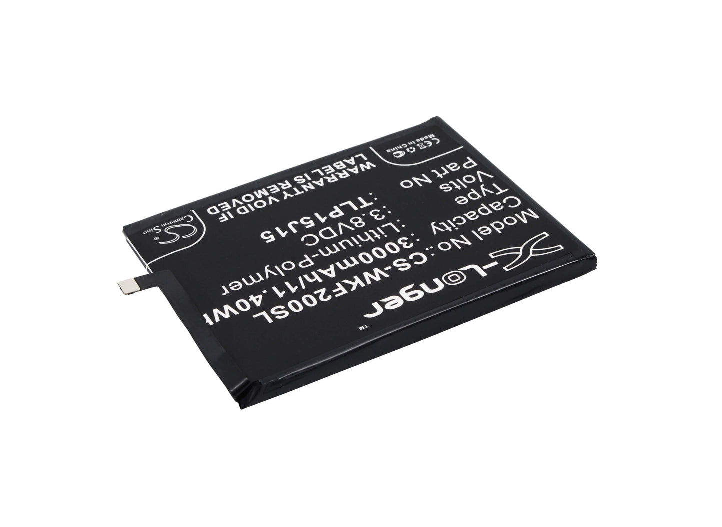 3.8V, 3000mAh, Li-Polymer Battery fits Wiko, Fever, Fever 4g, 11.4Wh