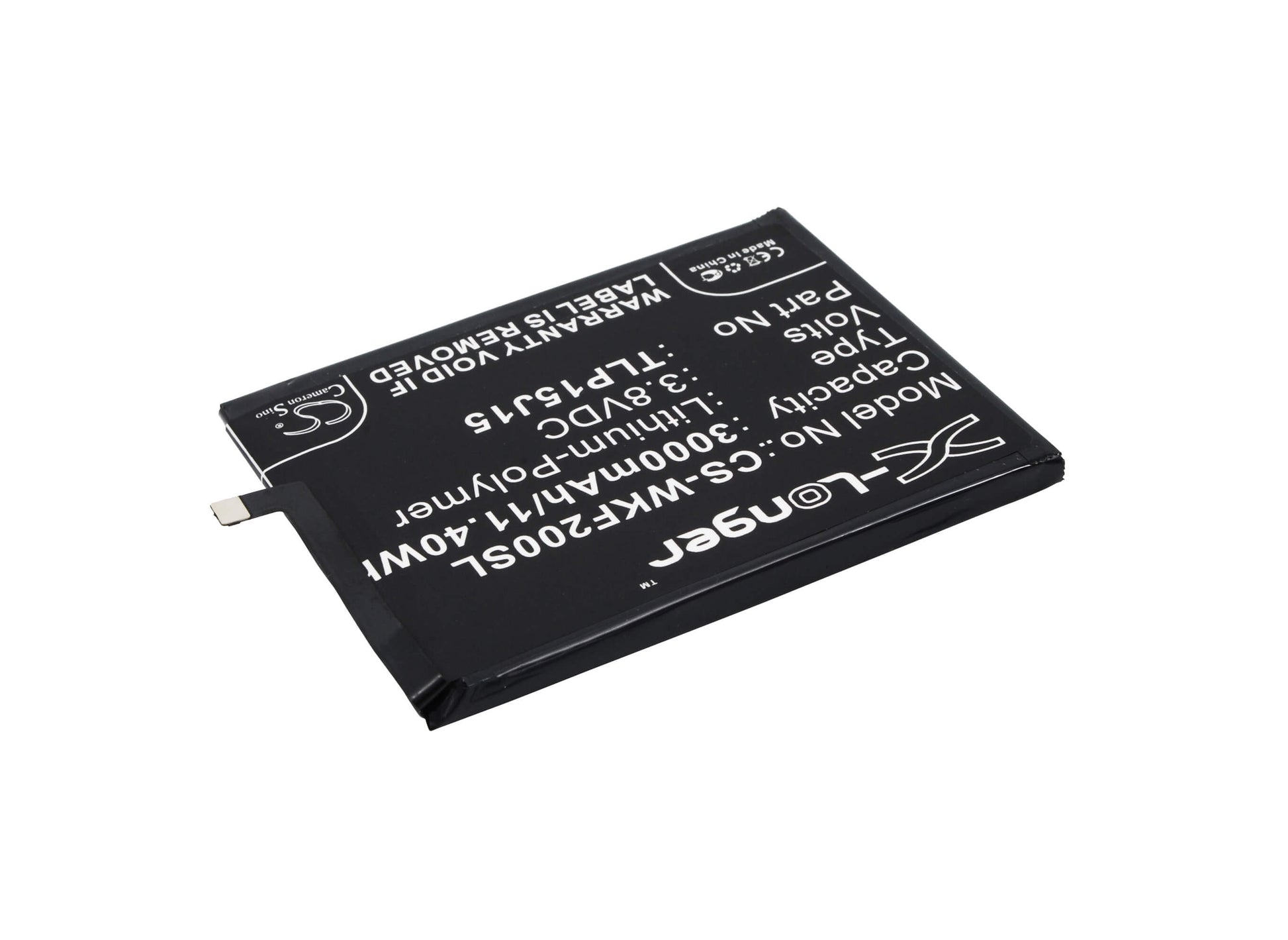 3.8V, 3000mAh, Li-Polymer Battery fits Wiko, Fever, Fever 4g, 11.4Wh