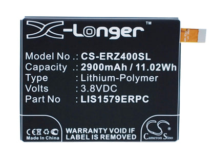 3.8V, 2900mAh, Li-Polymer Battery fits Sony Ericsson, E5506, E5533, 11.02Wh