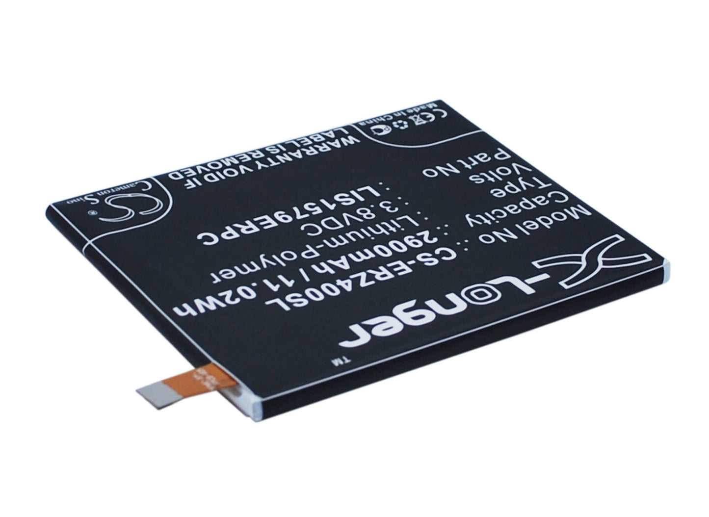 3.8V, 2900mAh, Li-Polymer Battery fits Sony Ericsson, E5506, E5533, 11.02Wh