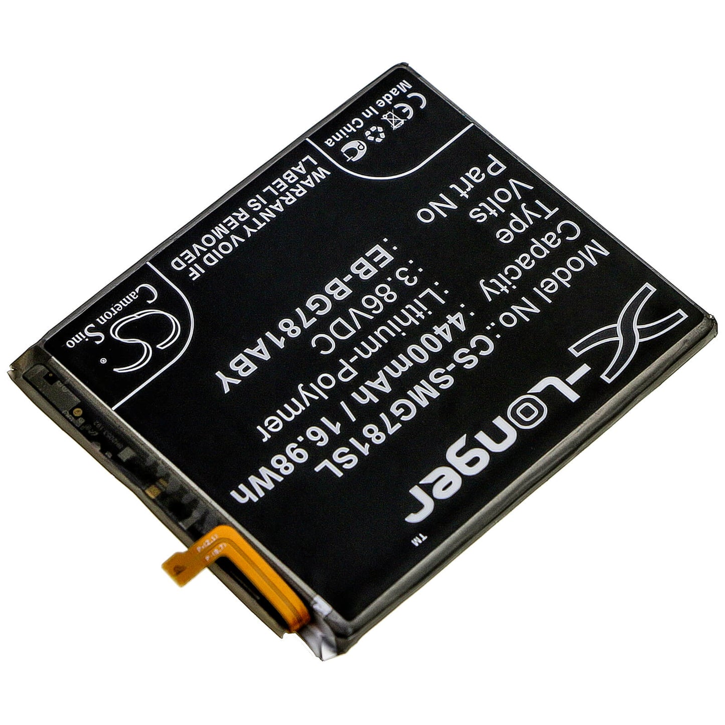 3.86V, 4400mAh, Li-Polymer Battery fits Samsung, Galaxy S20 Fan Edition, Galaxy S20 Fe 5g, 16.984Wh