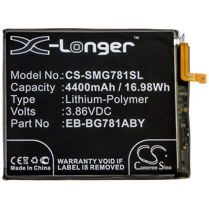3.86V, 4400mAh, Li-Polymer Battery fits Samsung, Galaxy S20 Fan Edition, Galaxy S20 Fe 5g, 16.984Wh