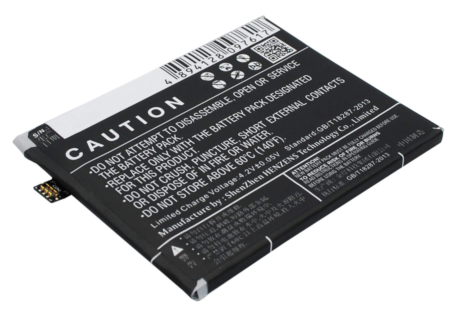 3.8V, 3100mAh, Li-Polymer Battery fits Meizu, M1, Note, 11.78Wh