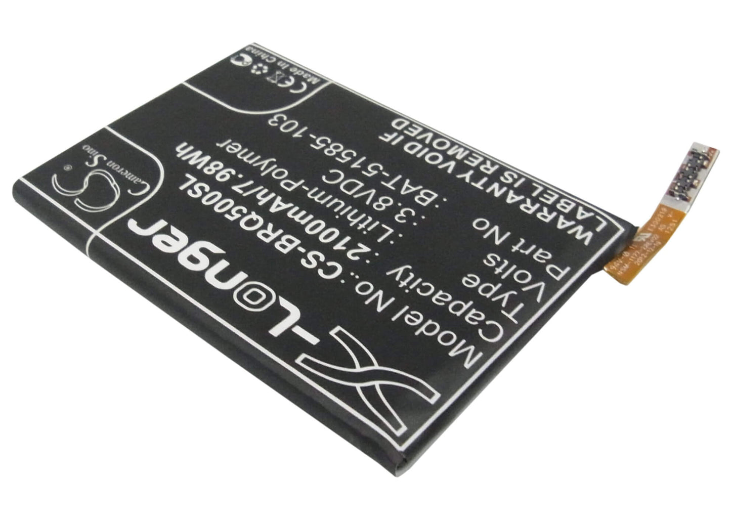 3.8V, 2100mAh, Li-Polymer Battery fits Blackberry, Q5, Q5 Lte, 7.98Wh